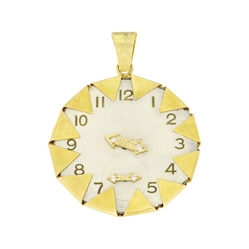 Altın Vintage Saat Kolye Ucu